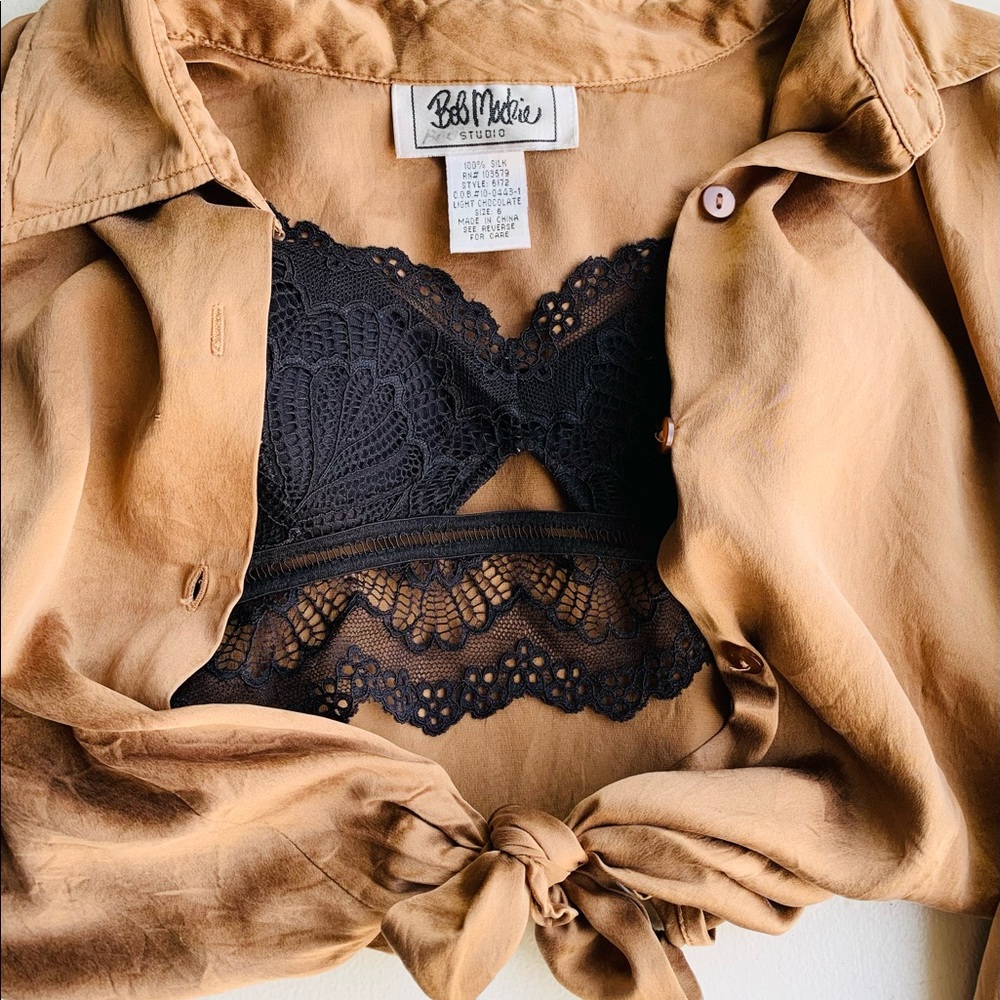 Vintage Silk Button Up Blouse